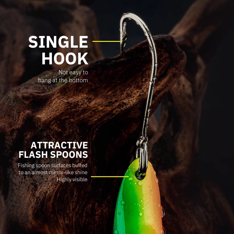 THKFISH طعوم صيد السمك من THKFISH - طُعم سمك السلمون المرقط والبايك، 5 قطع خطاف فردي 1/4 أونصة - Image 5